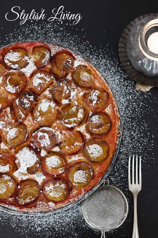 Clafoutis Tarte mit Zwetschgen - Stylish Living