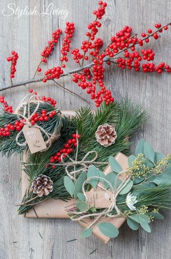 Geschenke unterschiedlich verpacken mit Naturmaterialien